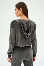 Load image into Gallery viewer, Rhys Velour Zip Up Hoodie Graphite
