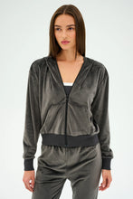 Load image into Gallery viewer, Rhys Velour Zip Up Hoodie Graphite
