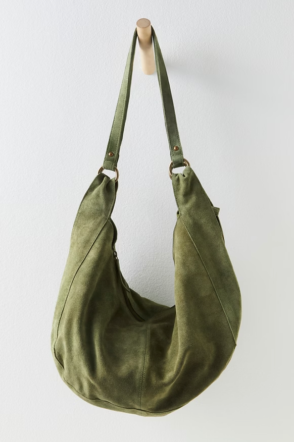 Roma Suede Tote Olive Moss